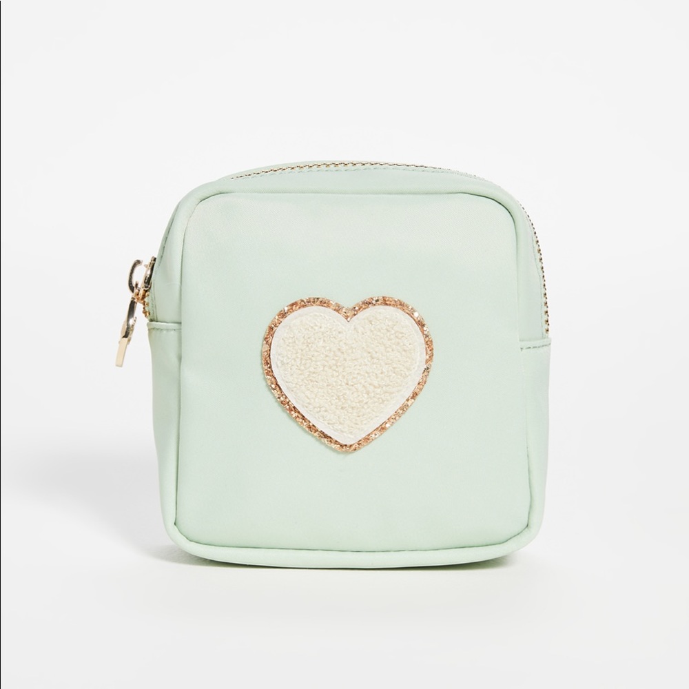 Mini Nylon Pouch with Glitter Heart